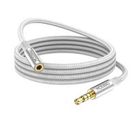 MOWSAG Alargador Jack 3.5 con Microfóno, Alargador Auriculares 3.5mm con HiFi Sonido, 4 Pines Cable Jack 3.5 mm Macho a Hembra Compatible con Switch, PS5 / PS4, Cascos, Altavoz, PC, Móvil
