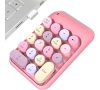 MOWUX Almohadillas numéricas inalámbricas, lindo teclado numérico colorido portátil de 2.4 GHz, extensiones de teclado de contabilidad financiera, teclado numérico de 10 teclas para computadora