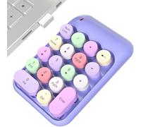 MOWUX Almohadillas numéricas inalámbricas, lindo teclado numérico colorido portátil de 2.4 GHz, extensiones de teclado numérico de contabilidad financiera, teclado numérico de 10 teclas para
