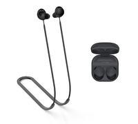 MOWYEOK Correa antipérdida para auriculares, compatible con auriculares Samsung Galaxy Buds 2 Pro, cordón de silicona suave, adecuado para deportes al aire libre, correr, fitness, color negro
