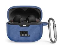 MOWYEOK Funda de silicona compatible con JBL Tune 230NC TWS, funda portátil de silicona resistente a arañazos y golpes, frontal LED visible, para JBL Tune 230NC, accesorios de carcasa con mosquetón,