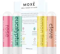 MOX - Kit de entrenamiento de olor, 4 aceites esenciales, regeneración olfativa, ayuda a restaurar el sentido del olor, terapia natural para la pérdida de olor, limón, rosa, clavo, eucalipto, guía personal