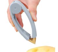 Moxeupon Deslizador de fresa y despejador, removedor de ojos de piña de acero inoxidable y cortador de frutas, mango ergonómico, pinzas de cocina para tomates, cerezas, patatas y pimientos