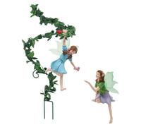 Moxeupon Hadas de jardín de hadas, figuras de jardín de hadas, luces en el jardín oscuro, estatua de hadas, decoración de flores, escultura de coleccionista, paisajes en miniatura, accesorios de