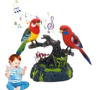 Moxeupon Juguete Loro Electrónico, Pájaro Gorrión de Simulación de Animales Lindos realistas, Sparrow Bird Repite lo Que Dices, Juguete eléctrico de inducción para Loro para Jardín