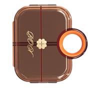 Moxeupon Maletín portátil para píldoras de viaje, 6 compartimentos, recipiente portátil para pastillas - Almacenamiento compacto para medicamentos ligeros, para camping al aire libre