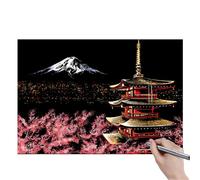 Moxeupon - Papel para rascar, papel para rascar negro, monumentos de la ciudad, papel para rascar, sellos de garabatos, artesanía de fiesta, arte y artesanía para cumpleaños, Halloween, Navidad, kits