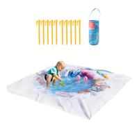 Moxeupon Piscina Charca Playa | Piscina Plegable y Manta de Playa con Bolsa de Almacenamiento - 2 En 1 Juguete De Agua De Dibujos Animados Con Estacas Portátil Para Exterior, Familia, Camping Y Picnic