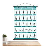 Moxeupon Plan de ejercicios de yoga para silla - Plan de ejercicios plegable con varias posiciones para la pared - Principiantes Fitness con instrucciones de entrenamiento - Para oficina, salón
