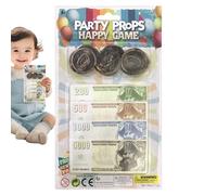 Moxeupon Plata Juguete | Juego de Dinero,Accesorio Juego de Roles Infantil para Escuela Cumpleaños Viaje Decoración Hogar