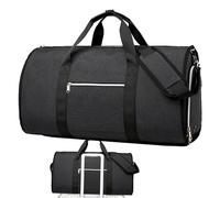Moxeupon Portatrajes de mano, portatrajes para viajes, Bolsas de lona plegables de gran capacidad, La bolsa de asas de nylon con cremallera para ropa casual, trajes, bolsa de vuelo ligera para zapatos