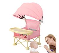 Moxeupon Silla De Viaje Para Bebé Con Bandeja | Silla de Comida Plegable para Exteriores | Asiento Portátil Para Niños Con Protección Solar Para Uso En Casa, Exterior, Jardín, Viaje, Acampada, Playa Y