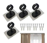 Moxeupon Soporte De Techo para Barra para Cortinas - Colgadores De Varilla Telescopica para Armario Y Techo | 4 Unidades Soporte Fuerte 2.5-3.2 Cm Ajuste para Dormitorio Armario Baño