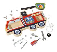 Moxeupon Tablero de madera para atornillar, montaje de tabla de tornillos de madera, herramientas de reparación para simular niños, juguete de educación multifuncional para actividades al aire libre