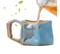 Moxeupon Taza de gres, taza de cerámica de 250 ml, taza de cerámica de forma irregular, taza de agua portátil, taza estética para café, té, zumo, caliente, leche, hogar,
