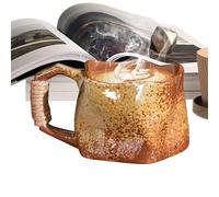 Moxeupon Taza de , taza de cerámica hecha a mano, taza de cerámica de 250 ml, tazas de café de forma irregular, taza de agua portátil, taza estética para café, té, zumo, caliente, leche,