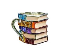 Moxeupon Taza Térmica de Viaje para Café | Vaso Térmico Libro Retro Con Diseño 3D Pintado Para Agua,Accesorio Cocina, Mug Con Asa Fácil Agarre Para Amantes de Libros y Lectura