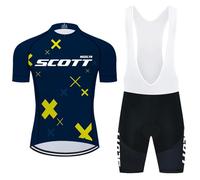Moxilyn Ropa Ciclismo Set Manga Corta Mono Ciclismo Hombre Completo Ciclismo Verano para Bicicleta de MTB con Pantalones Cortos Acolchados de Gel Transpirable