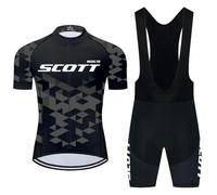 Moxilyn Ropa Ciclismo Set Manga Corta Mono Ciclismo Hombre Completo Ciclismo Verano Para Bicicleta De MTB Con Pantalones Cortos Acolchados De Gel Transpirable, 1, S