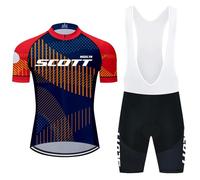 Moxilyn Ropa Ciclismo Set Manga Corta Mono Ciclismo Hombre Completo Ciclismo Verano para Bicicleta de MTB con Pantalones Cortos Acolchados de Gel Transpirable