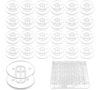 MOXYOY 25 bobinas de plástico Transparente para máquina de Coser con Funda, Accesorios universales