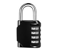 MOXYOY G0018 - Candado de combinación de 4 dígitos para gimnasio, candado de número negro para puerta de garaje, caja de almacenamiento de equipaje, cerraduras codificadas pequeñas