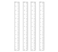MOXYOY Juego de Reglas de Plástico, 4 Unidades 30cm - Regla Recta Transparente para Medir - Para Estudiantes, Colegio, Oficina y Hogar