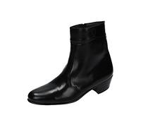 Moya 50 Botín de Piel para Caballero Negro Elegante con tacón bajo y Cierre Lateral cómodo Hombre Botas-Botines Negro 42