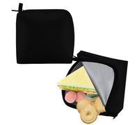 Moyad Bolsa Termica Porta Alimentos Infantil Bolsa Para Llevar Almuerzo Porta Sandwich Reutilizable Grande Lunch Bag Para Niños y Niñas (Negro 2Pack - L)