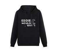 MOYANSHUHUA Eddie Would Go Aikau Surfing Legend Printing Graphic Mens Sweatshirts Unisex Black Hooded S