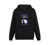 MOYANSHUHUA Emperor Reverence Printing Graphic Mens Sweatshirts Unisex Black Hooded L