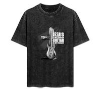 MOYANSHUHUA Guitar Jesus Is My Savior Guitar Is My Therapy Unisex T-Shirt Mens Black Men Tees 3XL