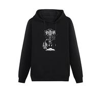 MOYANSHUHUA Marduk World Funeral Printing Graphic Mens Sweatshirts Unisex Black Hooded 3XL