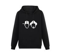 MOYANSHUHUA Masters At Work Printing Graphic Mens Sweatshirts Unisex Black Hooded L