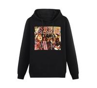 MOYANSHUHUA Mc5 Kick out The Jams Vinyl Printing Graphic Mens Sweatshirts Unisex Black Hooded XXL