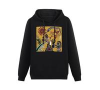 MOYANSHUHUA Midnight Oil Earth and Sun and Moon Australian Printing Graphic Mens Sweatshirts Unisex Black Hooded M