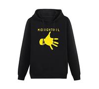MOYANSHUHUA Midnight Oil Rock Band Logo Printing Graphic Mens Sweatshirts Unisex Black Hooded XXL