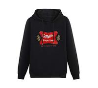 MOYANSHUHUA Miller High Life The Champagne of Beers Logo Printing Graphic Mens Sweatshirts Unisex Black Hooded L