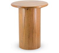 MOYCOR Mesa auxiliar pata cilíndrica madera beige d. 45 cm