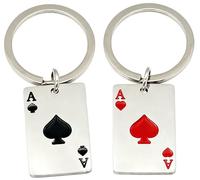 Moydolo 2 llaveros de cartas de juego, llavero de póquer de la suerte, regalo para hombres