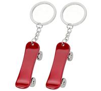 Moydolo 2 llaveros de monopatín con dijes para monopatín, diseño de monopatín deportivo, para hombres y mujeres, mochila, bolso, rosso