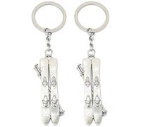 Moydolo 2 llaveros de snowboard para esquí, deportes de invierno, copo de nieve, llavero colgante, regalo de recuerdo para bolsas y llaves