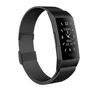 Moydolo Compatible con Fitbit Charge 3 Strap/Charge 4, correa de acero inoxidable para hombre y mujer, correa de cierre magnético ajustable, correa de repuesto para Charge3/Charge 4/Charge 3 SE, Groß,