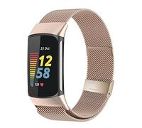 Moydolo Correa compatible con Fitbit Charge 5 para mujeres, hombres, niñas, niños, malla de metal de acero inoxidable, ajustable, cierre magnético, correa de repuesto para Fitbit Charge 5 Band