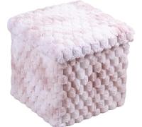 MOYIDUE Banco otomano de Almacenamiento Plegable, Caja de Almacenamiento Plegable de Piel sintética esponjosa de Color Rosa con Asiento Acolchado Suave, reposapiés Multiusos Organizador(Multicolor)