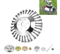 MOYIDUE Cabezal De Cepillo De Rueda De Alambre De 6/8 Pulgadas, Removedor De Malezas De Alambre De Acero Resistente con Diseño De Dientes Fijos, Accesorio De Acero Inoxidable(C,6in)