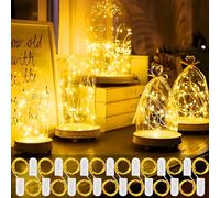 MOYKSRR 15 Piezas Luces de Hadas con Pilas, 20 LEDs 2M Alambre de Cobre Guirnaldas Luces, Luces de Hadas, Bueno para Bricolaje, Impermeable Luces Decorativas Para Decoración de Muebles,Bodas