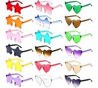 MOYKSRR 18 Pares de Gafas de Fiesta, Gafas de Sol en Forma de Estrella/Corazón, Gafas de Carnaval,Gafas de Sol de Caramelo, Divertidas Gafas de Disfraz para Fiesta de Cumpleaños, Adultos, Niños
