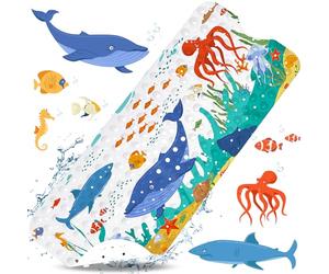MOYKSRR Alfombrilla Antideslizante Bañera 100 x 40cm, Alfombra Bañera Antideslizante Infantil, Alfombra de Baño Antideslizante con 200 Ventosas, Resistente al Moho, sin BPA, Lavable a Máquina