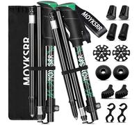 MOYKSRR Bastones de Senderismo Bastones Trekking Plegables, 2pcs Bastones Marcha Nordica Plegables, Ajustar la Longitud 108-135CM, Bastones Trekking Carbono e Alluminio,Caminar, Montaña, Trail Viaje